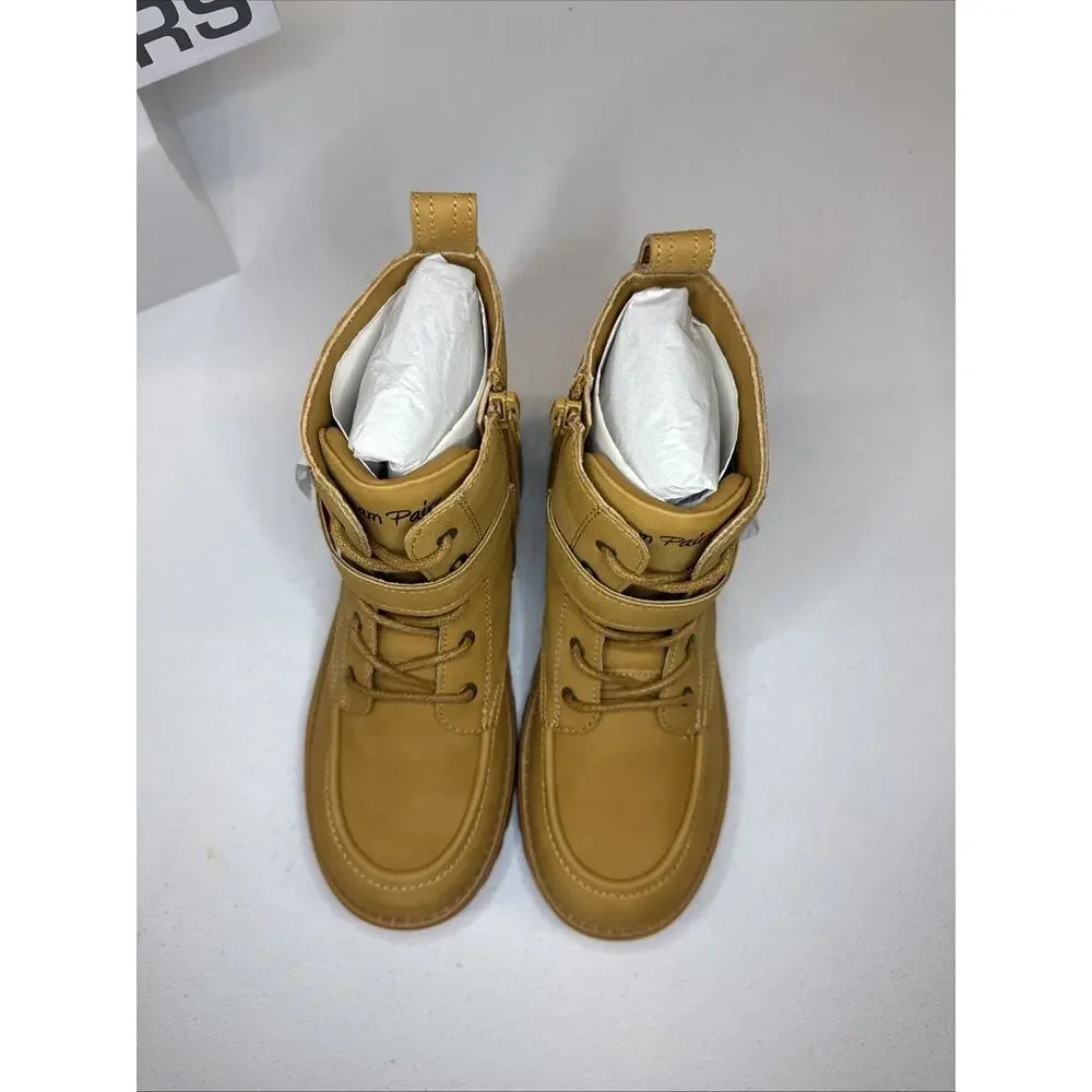 Dream Pairs Kids Combat Boots Size 3 Yellow Ankle Booties Girls Boys Big Kid Lug